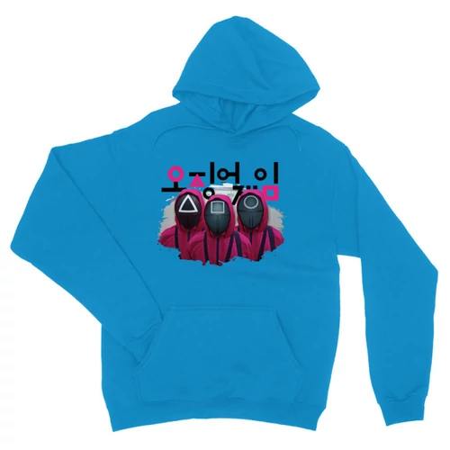 Zafírkék Nyerd meg az életed unisex kapucnis pulóver - Squid Game guard