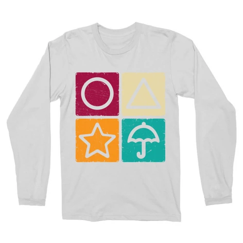 Fehér Nyerd meg az életed férfi hosszú ujjú póló - Sugar honeycomb symbols
