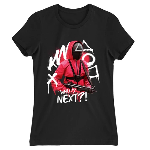Fekete Nyerd meg az életed női rövid ujjú póló - Who’s next?