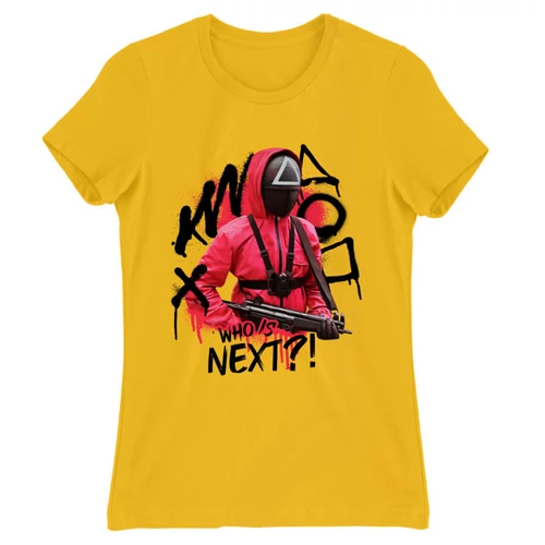 Sárga Nyerd meg az életed női rövid ujjú póló - Who’s next?