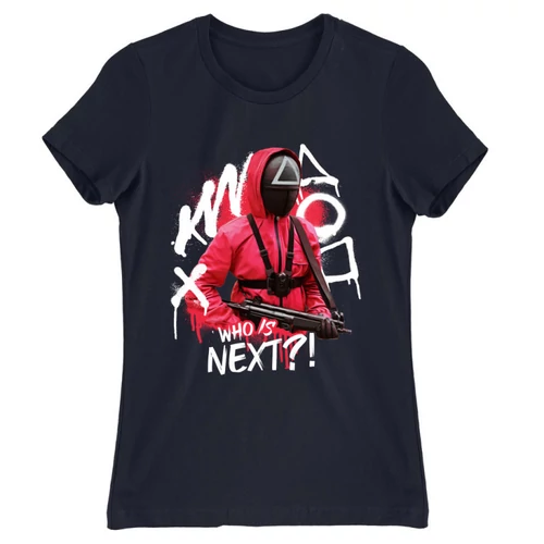 Sötétkék Nyerd meg az életed női rövid ujjú póló - Who’s next?