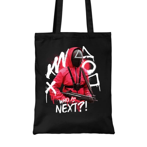 Fekete  Nyerd meg az életed vászontáska - Who’s next?