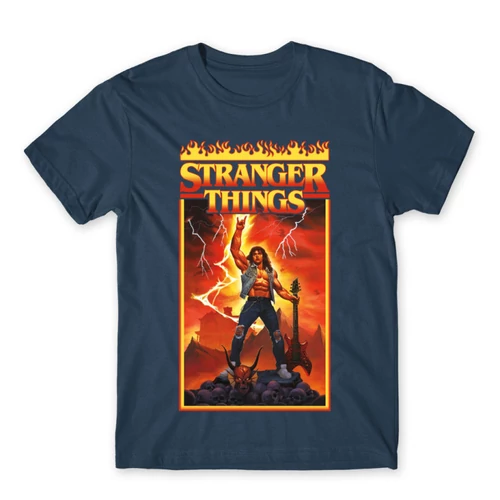 Denim Stranger Things férfi rövid ujjú póló - Eddie Munson Poster