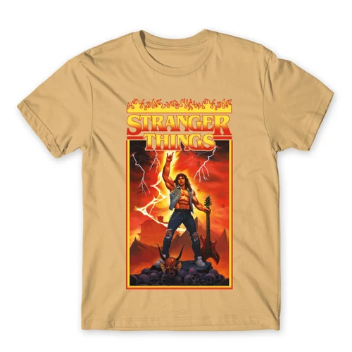 Homok Stranger Things férfi rövid ujjú póló - Eddie Munson Poster