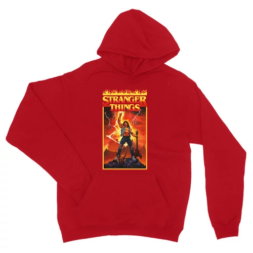 Piros Stranger Things unisex kapucnis pulóver - Eddie Munson Poster