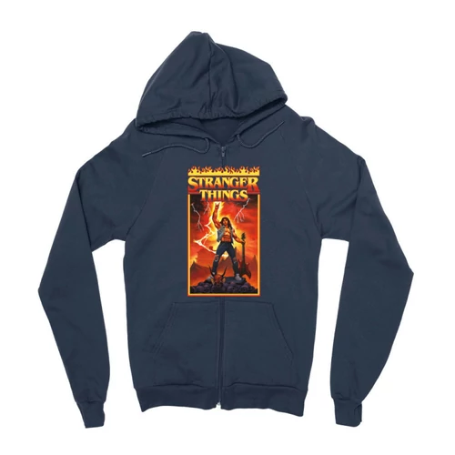 Sötétkék Stranger Things zipzáros pulóver - Eddie Munson Poster