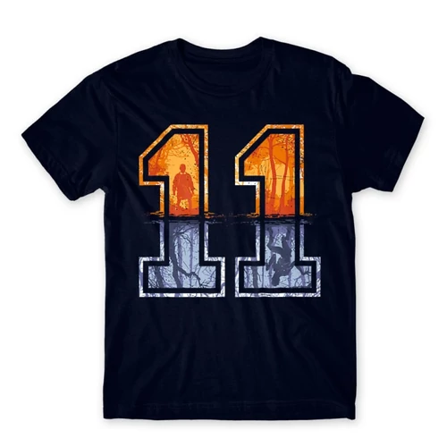 Sötétkék Stranger Things férfi rövid ujjú póló - Eleven Numbers