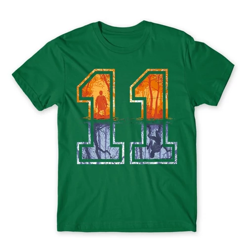 Zöld Stranger Things férfi rövid ujjú póló - Eleven Numbers