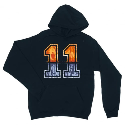 Sötétkék Stranger Things unisex kapucnis pulóver - Eleven Numbers
