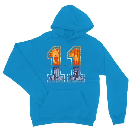 Zafírkék Stranger Things unisex kapucnis pulóver - Eleven Numbers