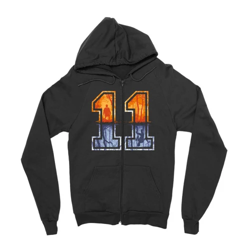 Fekete Stranger Things zipzáros pulóver - Eleven Numbers