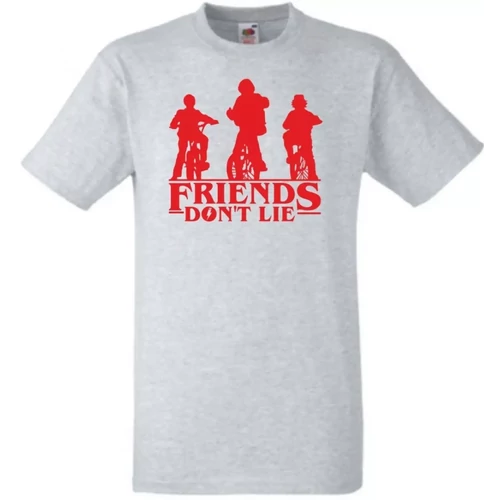 Szürke Stranger Things férfi rövid ujjú póló - Friends