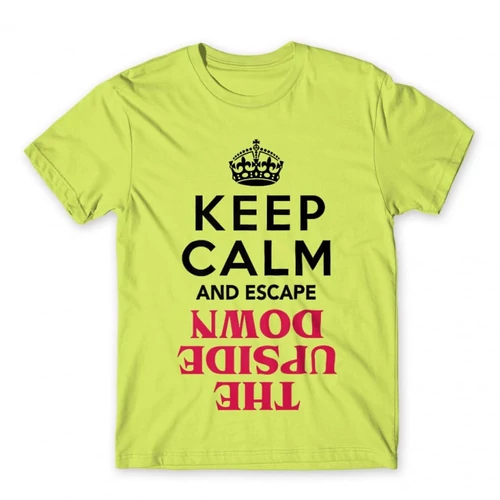 Almazöld Stranger Things férfi rövid ujjú póló - Keep Calm Upside Down