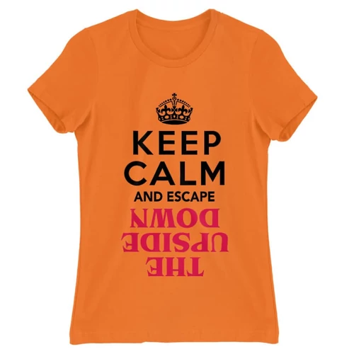 Narancs Stranger Things női rövid ujjú póló - Keep Calm Upside Down