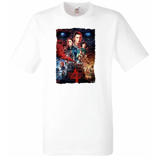 Fehér Stranger Things férfi rövid ujjú póló - Series 4.