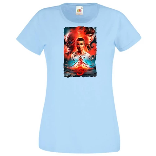 Világoskék Stranger Things női rövid ujjú póló - Series 4.