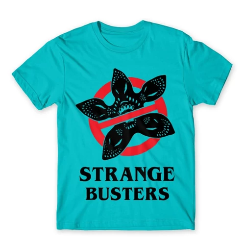 Atollkék Stranger Things férfi rövid ujjú póló - Strange Busters