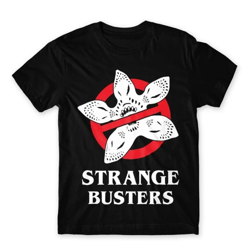 Fekete Stranger Things férfi rövid ujjú póló - Strange Busters