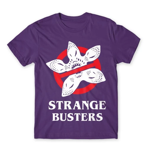 Sötétlila Stranger Things férfi rövid ujjú póló - Strange Busters