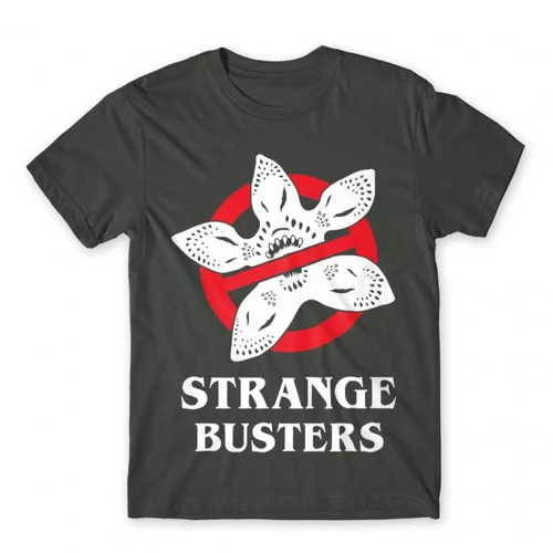 Sötétszürke Stranger Things férfi rövid ujjú póló - Strange Busters