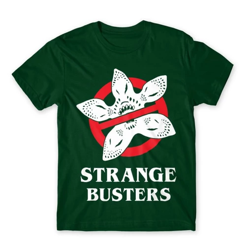 Sötétzöld Stranger Things férfi rövid ujjú póló - Strange Busters
