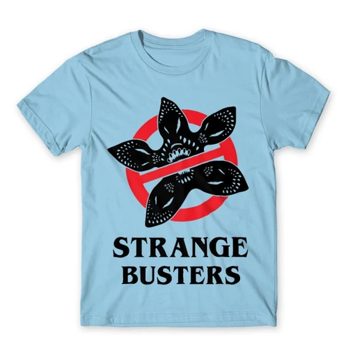 Világoskék Stranger Things férfi rövid ujjú póló - Strange Busters