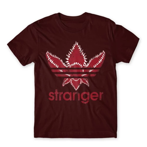 Bordó Stranger Things férfi rövid ujjú póló - Stranger Adidas