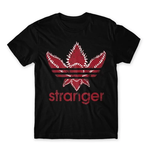 Fekete Stranger Things férfi rövid ujjú póló - Stranger Adidas