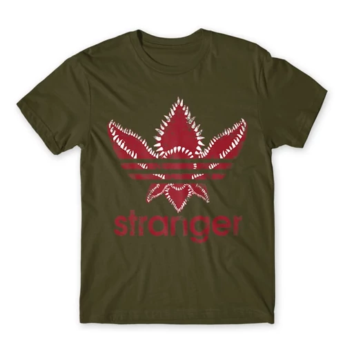 Khaki Stranger Things férfi rövid ujjú póló - Stranger Adidas