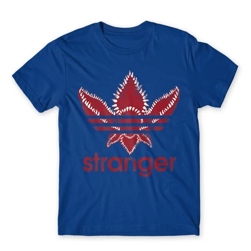 Királykék Stranger Things férfi rövid ujjú póló - Stranger Adidas