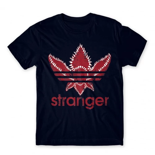 Sötétkék Stranger Things férfi rövid ujjú póló - Stranger Adidas