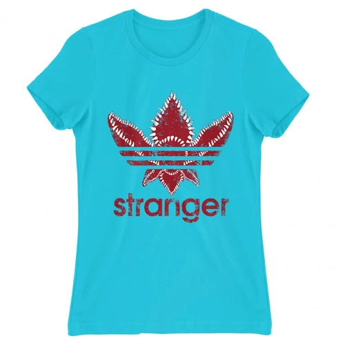 Atollkék Stranger Things női rövid ujjú póló - Stranger Adidas