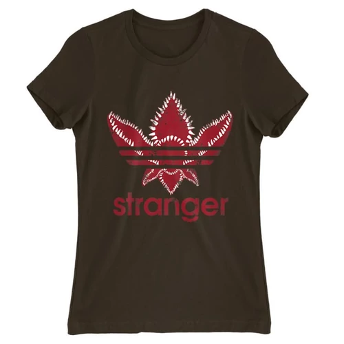 Barna Stranger Things női rövid ujjú póló - Stranger Adidas