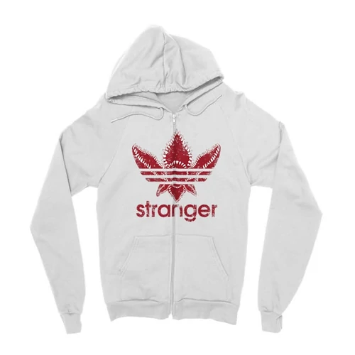 Fehér Stranger Things zipzáros pulóver - Stranger Adidas