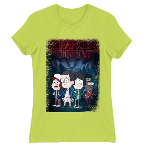 Almazöld Stranger Things női rövid ujjú póló - Stranger Gravity Falls
