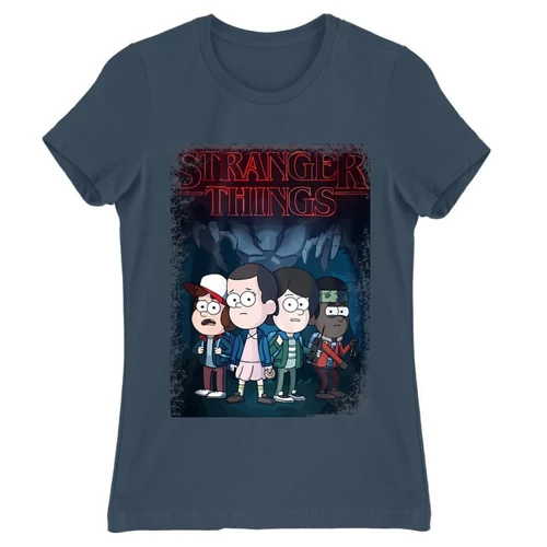 Denim Stranger Things női rövid ujjú póló - Stranger Gravity Falls