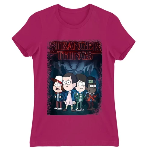 Pink Stranger Things női rövid ujjú póló - Stranger Gravity Falls