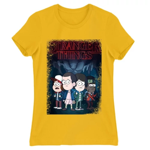 Sárga Stranger Things női rövid ujjú póló - Stranger Gravity Falls