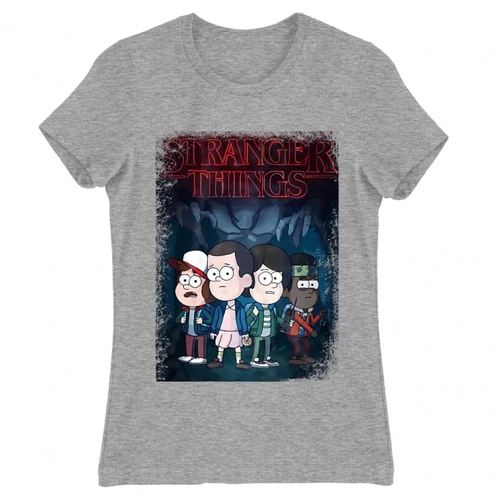 Sportszürke Stranger Things női rövid ujjú póló - Stranger Gravity Falls
