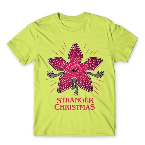 Almazöld Stranger Things férfi rövid ujjú póló - Stranger Christmas