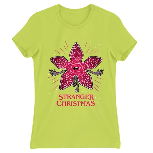 Almazöld Stranger Things női rövid ujjú póló - Stranger Christmas