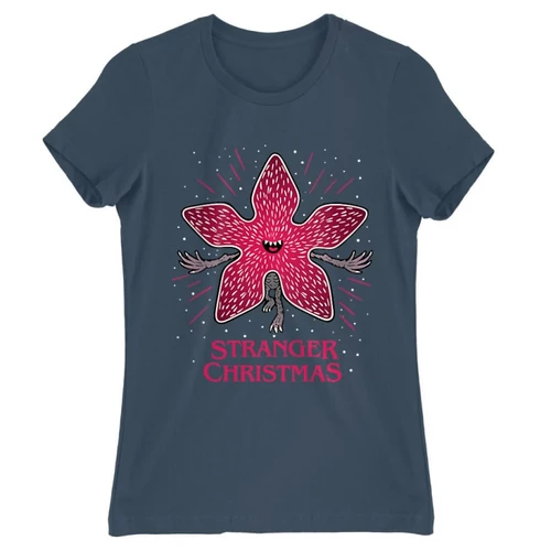 Denim Stranger Things női rövid ujjú póló - Stranger Christmas