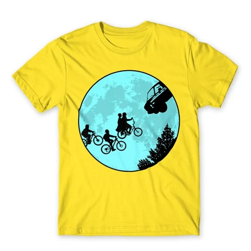 Citromsárga Stranger Things férfi rövid ujjú póló - Stranger Moon
