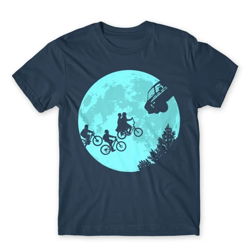 Denim Stranger Things férfi rövid ujjú póló - Stranger Moon