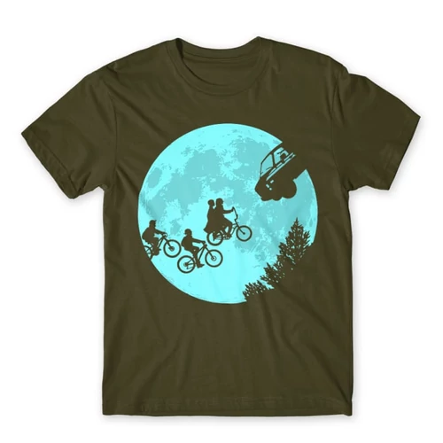 Khaki Stranger Things férfi rövid ujjú póló - Stranger Moon