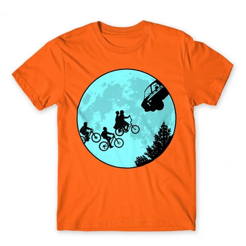 Narancs Stranger Things férfi rövid ujjú póló - Stranger Moon