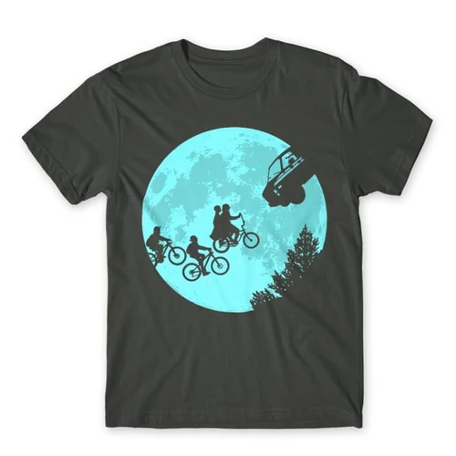 Sötétszürke Stranger Things férfi rövid ujjú póló - Stranger Moon