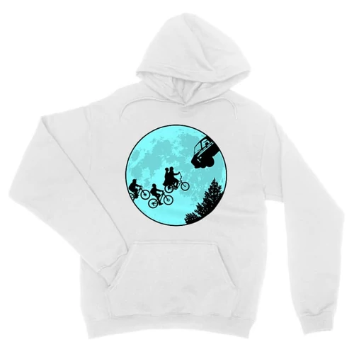 Fehér Stranger Things unisex kapucnis pulóver - Stranger Moon