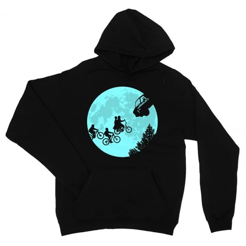 Fekete Stranger Things unisex kapucnis pulóver - Stranger Moon