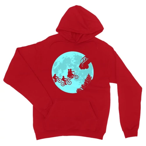 Piros Stranger Things unisex kapucnis pulóver - Stranger Moon